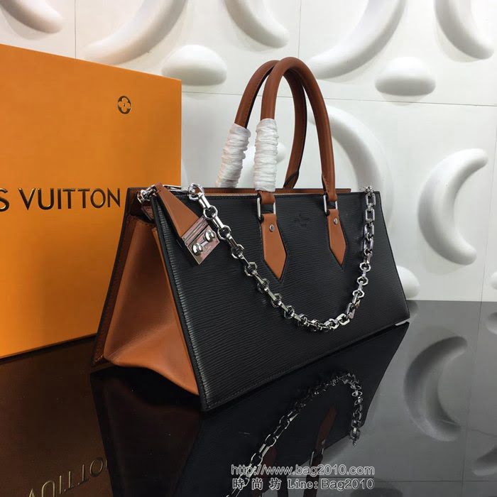 路易威登LV 頂級原單 M52805 2019早春系列 Sac Tricot手袋 新款六角鏈式肩帶 亮黑色Epi皮革 時尚氣質手提包  YDH2438